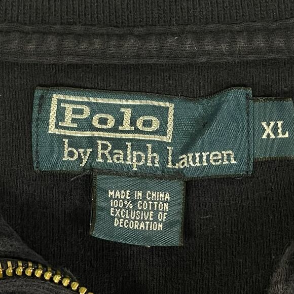 Polo Ralph Lauren Mens XL Quarter Zip Sweater Mock Neck Pullover Navy Red - Picture 7 of 8